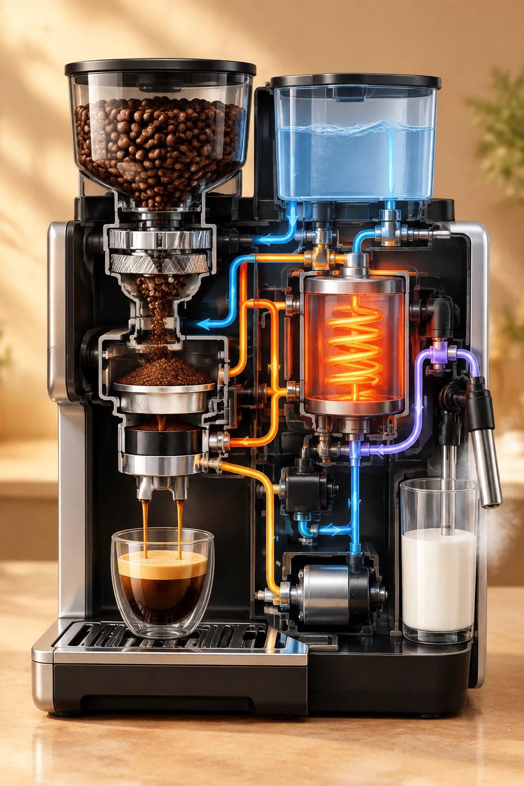 إخراج Sunburst: شرح آلة قهوة أوتوماتيكية